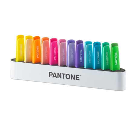 Desk set evidenziatori - punta a scalpello - colori assortiti - conf. 12 pezzi - Pantone - PT 84010410 - 8059484010410 - 96216_2 - DMwebShop