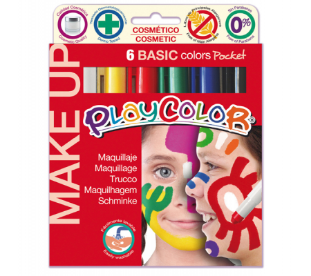 Tempera solida Make Up - cosmetica - Playcolor - astuccio 6 colori brillanti - Instant - 01001 - 8414213010015 - DMwebShop