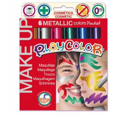 Tempera solida Make Up - cosmetica - Playcolor - astuccio 6 colori metallic - Instant - 01011 - 8414213010114 - DMwebShop