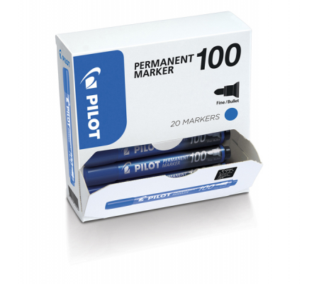 Marcatore Permanente Markers 100 - punta tonda 4,5 mm - blu - conf. 15 + 5 pezzi - Pilot - 002704 - 3131910501275 - DMwebShop