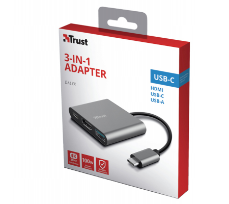 Adattatore USB-C - multiporta 3-in-1 Dalyx - Trust - 23772 - 8713439237726 - 93732_4 - DMwebShop