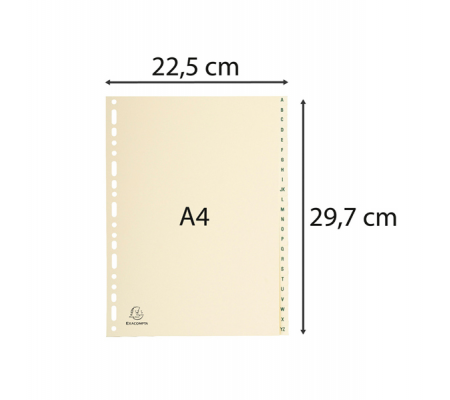 Separatori - 24 tasti A-Z - cartoncino - A4 - avorio - Exacompta - 1124E - 3130630011248 - 94269_1 - DMwebShop