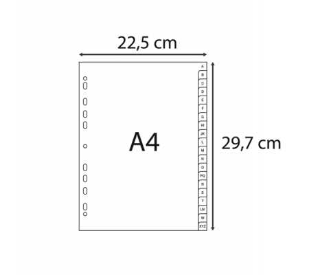 Intercalare alfabetico - PPL riciclato - A4 - A-Z - grigio - Exacompta - 1720E - 3130630017202 - 94272_2 - DMwebShop