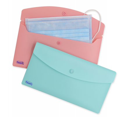 Buste con bottone - PPL - 9,9 x 21 cm - colori assortiti Pastel - conf. 5 pezzi - Favorit - 400151719 - 3045050459542 - 94512_1 - DMwebShop