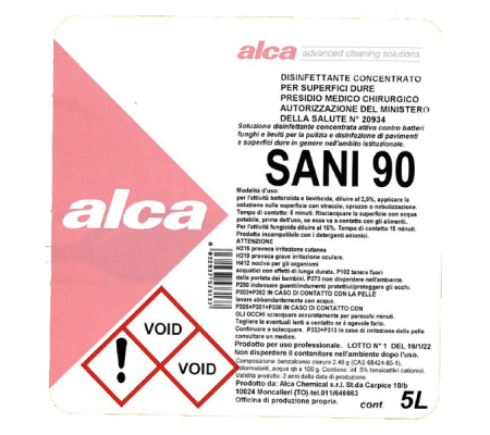 Disinfettante concentrato Sani 90 - battericida - fungicida - 5 lt - Alca - ALC1209 - 8032937573137 - 94714_2 - DMwebShop
