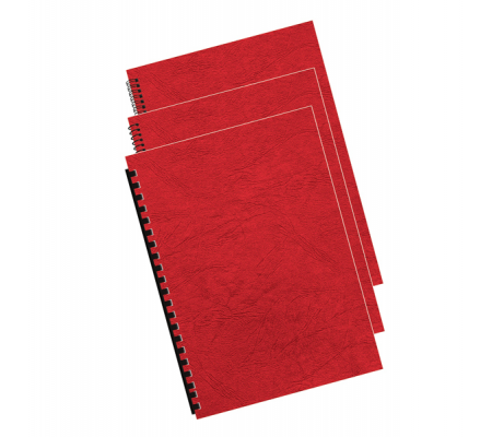 Copertine per rilegatura - A4 cartoncino groffrato semilpelle - 240 gr - rosso conf.100 pezzi - Fellowes - 5370305 - 077511537035 - 95057_1 - DMwebShop