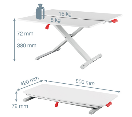 Postazione Sit e Stand Ergo Cosy - da scrivania con vassoio - Leitz - 65320085 - 4002432129430 - 97391_1 - DMwebShop