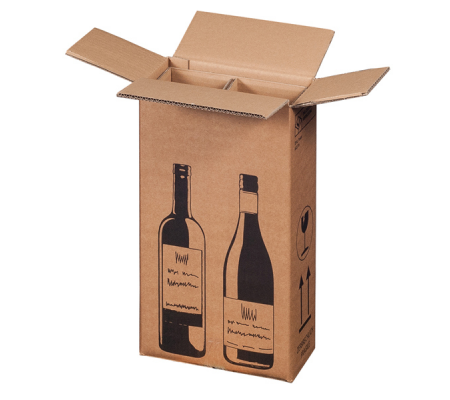 Scatola Wine Pack per 2 bottiglie - 20,4 x 10,8 x 36,8 cm - conf. 10 pezzi - Bong Packaging - 222103010 - 4250414138325 - 97525_1 - DMwebShop