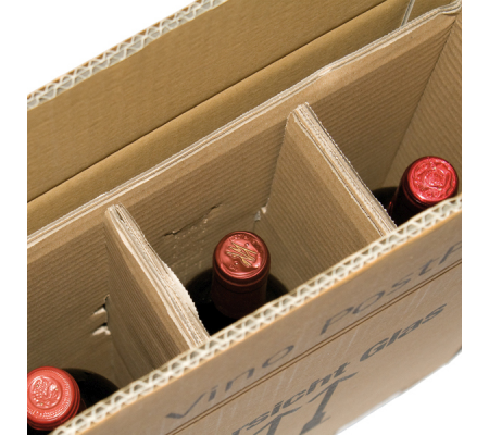 Scatola Wine Pack per 4 bottiglie - 21,2 x 20,4 x 36,8 cm - conf. 10 pezzi - Bong Packaging - 222103210 - 4250414138349 - 97527_3 - DMwebShop