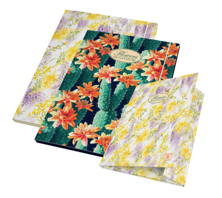 Cartella con elastico Nature Flowers - 26 x 35,5 x 1,2 cm - 3 lembi - conf. 6 pezzi - Pigna - 02303643L - 8005235176515 - DMwebShop