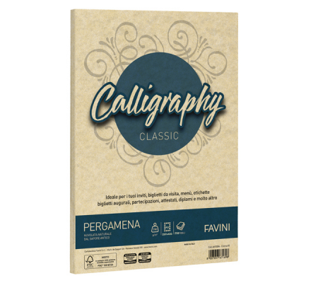 Carta Calligraphy Pergamena - A3 - 190 gr - crema 05 - conf. 250 fogli - Favini - A692253 - 8007057670318 - DMwebShop