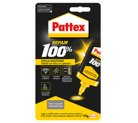 Colla universale Repair 100% colla - 50 gr - trasparente - Pattex - 2849337 - 4015000420105 - DMwebShop