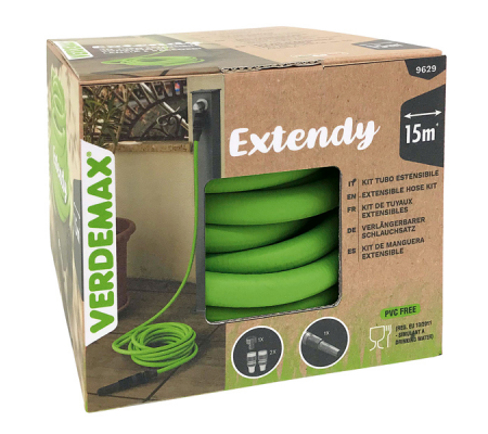 Tubo da giardno a 6 strati estensibile Extendy - 15 mt - TPE - verde - Verdemax - 9629 - 8015358096294 - DMwebShop