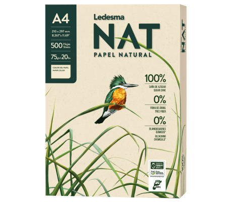 Carta da fotocopie ecologica NAT - A4 - 75 gr - colore naturale - conf. 500 fogli - Ledesma - 186292 - 7792540296502 - DMwebShop