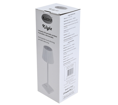 Lampada - da tavolo - a LED - 10 x 10 x 38 cm - alluminio-pmma - bianco - King Collection - L1776619 - 8023755058135 - 96867_1 - DMwebShop