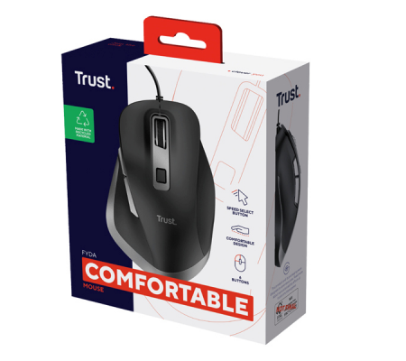 Mouse Fyda - a filo - nero - Trust - 24728 - 8713439247282 - 98144_4 - DMwebShop