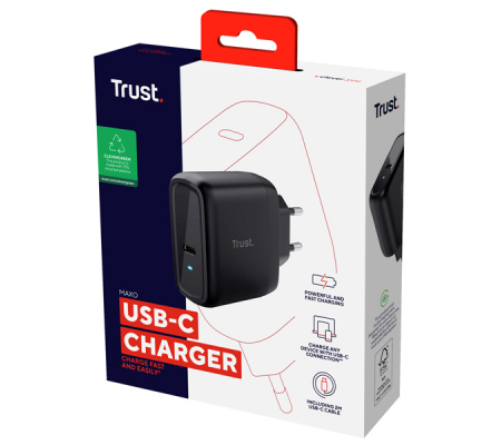 Caricabatteria Maxo - USB-C - 45 W - nero - Trust - 24816 - 8713439248166 - 98759_3 - DMwebShop