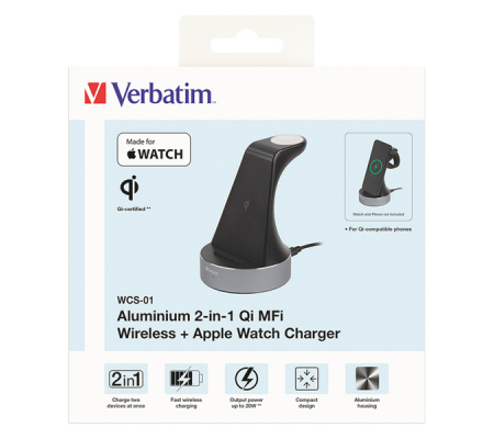 Supporto di ricarica wireless 2-in-1 - Verbatim - 49555 - 023942495550 - VERB49555_1 - DMwebShop