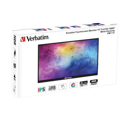 Monitor Portatile 14' Touchscreen Full HD 1080p - Verbatim - 49591 - 023942495918 - VERB49591_4 - DMwebShop