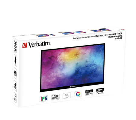 Monitor Portatile 15' Touchscreen Full HD 1080p - Verbatim - 49592 - 023942495925 - VERB49592_4 - DMwebShop