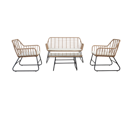 Salotto Cebu - polyrattan naturale - set 4 elementi - Garden Friend - S2251001 - 8023755058203 - DMwebShop