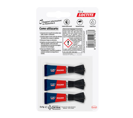 Colla Super Attak - 1 gr - trasparente - conf. 3 pezzi - Loctite - 2631597