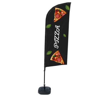 Bandiera a vela PIZZA - con base riempibile - 89 x 240 cm - Studio T - BFAW310-WT21-I136ECO - 1110133 - DMwebShop