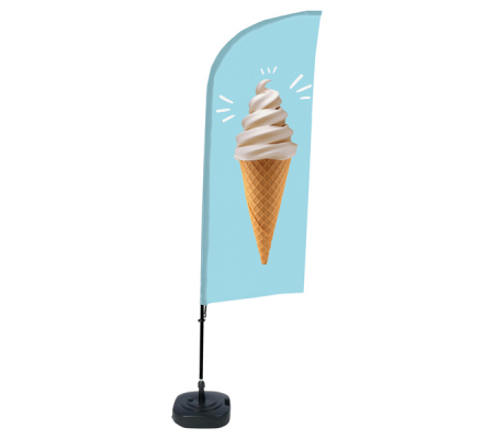 Bandiera a vela GELATO - con base riempibile - 89 x 240 cm - Studio T - BFAW310-WT21-I131ECO - 1110134 - DMwebShop