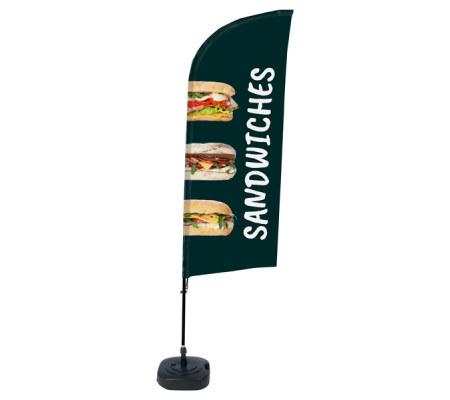 Bandiera a vela SANDWICH - con base riempibile - 89 x 240 cm - Studio T - BFAW310-WT21-I70ECO - 1110135 - DMwebShop