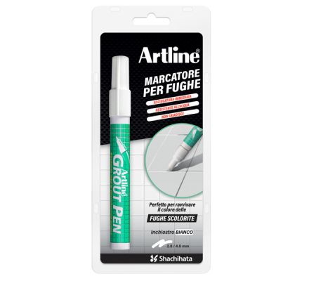 Marcatore permanente per fughe Grout Pen - puna a scalpello - tratto 2-4 mm - bianco - Artline - A 419 - 5037538024210 - DMwebShop