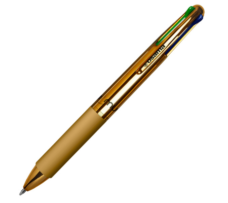 Penna a sfera 4 Multi Chrome - punta 1 mm - 4 colori - metallic gold - conf. 12 pezzi - Osama - OW 84018515 - 8059484018515 - DMwebShop