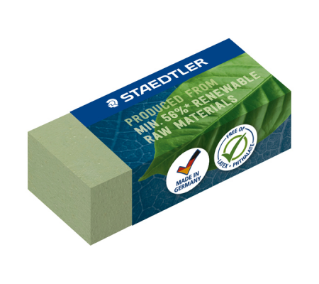 Gomma Eco 526 - 43 x 19 x 13 mm - per matita - verde - conf. 30 pezzi - Staedtler - 526 83-5