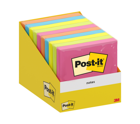 Blocco foglietti - 76 x 76 mm - colori assortiti - 100 fogli - conf. 10 blocchi - Post-it - 7100317840 - 4064035126766 - DMwebShop