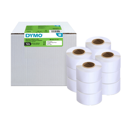 Rotolo etichette per Indirizzi Standard - 28 x 89 mm - bianco - value pack 12 pezzi - Dymo - 2093091 - 3026980930912 - DMwebShop