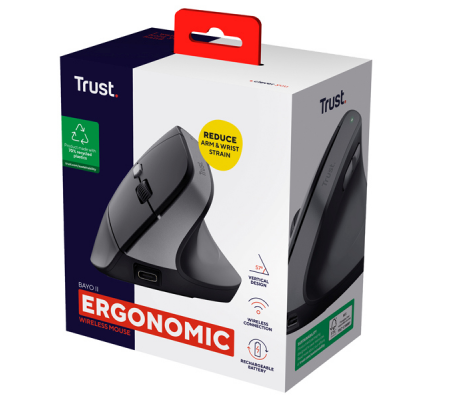 Mouse ergonomico wireless Bayo II - Trust - 25145