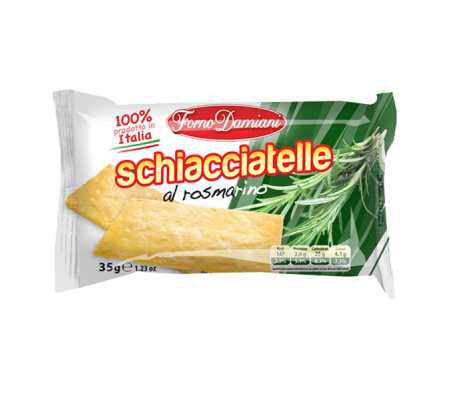 Schiacciatella al rosmarino - monoporzione 35 gr - conf. 50 pezzi - Forno Damiani - FDSRO - 8011795101256 - DMwebShop