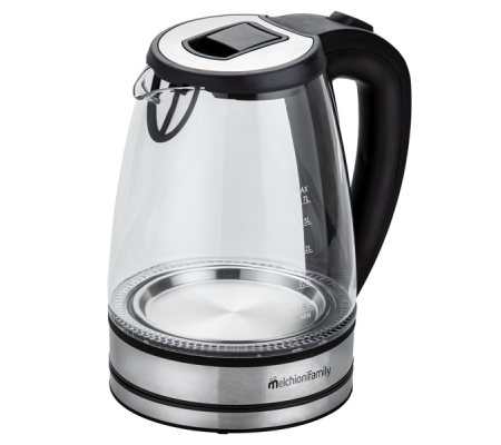 Bollitore elettrico cordless - caraffa in vetro - 2200 W - nero - Melchioni Family - 118360027 - 8006012366532 - DMwebShop