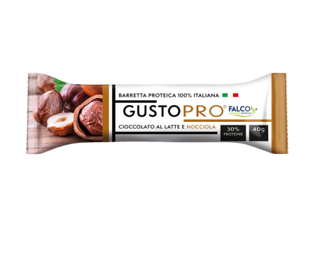 Barretta proteica GustoPro - cioccolato al latte e nocciola - 40 gr - Falco - 01-0400 - 8033501516239 - DMwebShop