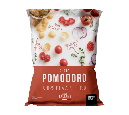 Chips di mais e riso al pomodoro - 70 gr - Snack Italy - A009 - 18033509630040 - DMwebShop