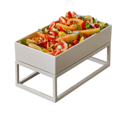 Stand buffet GN 2/4 - 53 x 16,5 x 16 cm - metallo - bianco - Leone - T0585.Y