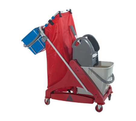 Carrello per pulizie QO-Kart Multi Due - salvaspazio - 50 lt - 42 x 101 x 108 cm - Taxon - 43032.RO - 8057960704808 - DMwebShop