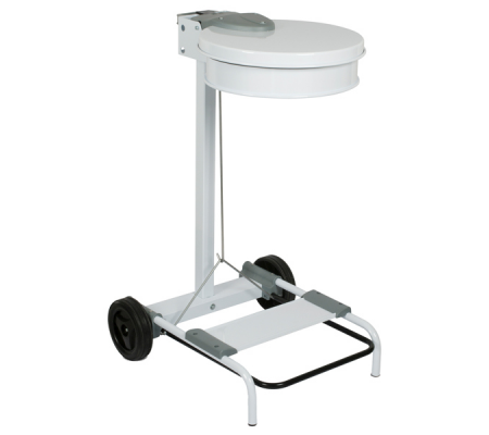 Carrello portasacco - 54,6x60xH94 cm - con ruote - 110 lt - acciaio - bianco - Stlcasa - Stilcasa - 406/B - 8033630001446 - DMwebShop