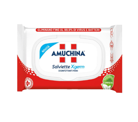 Salvietta disinfettante mani Xgerm - busta 20 pezzi - Amuchina Professional - 419841 - 8000036028193 - DMwebShop