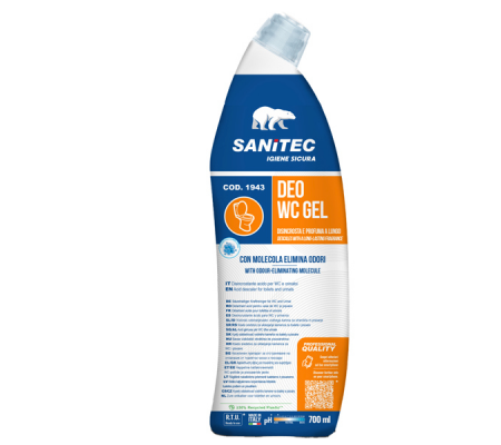 Detergente disincrostante Deo WC gel - eliminaodori - 700 ml - Sanitec - 1943 - 8050999570673 - DMwebShop