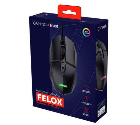 Mouse Gaming illuminato GXT 109 FRLOX - nero - Trust - 25036