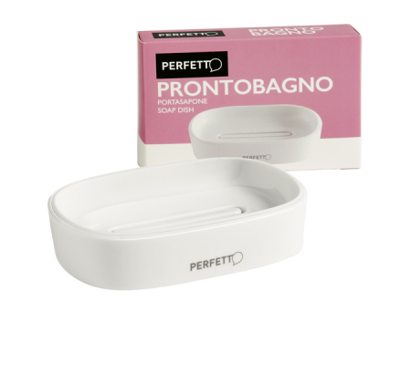 Portasapone Pronto Bagno - 12,5 x 8 x 2,5 cm - PPL - bianco - Perfetto - 12515 - 8052474125156 - DMwebShop