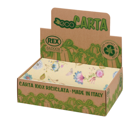 Carta regalo riciclata Fiori di campo - 100 fogli - 70 x 100 cm - fantasie assortite - Rex Sadoch - EC400F02