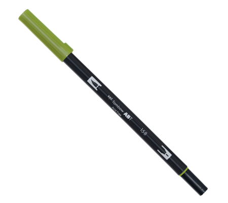 Pennarello Dual Brush 158 - dark olive - Tombow - PABT-158