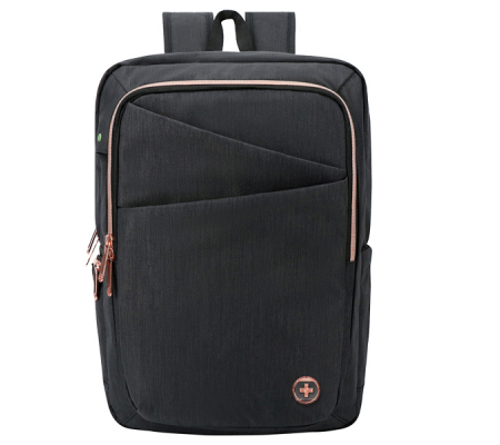 Zaino per pc Katy Rose - notebook 15,6 - nero - cerniera rose gold - Swiss - F000040 - 6958561702373 - DMwebShop