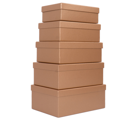 Set scatole regalo - dimensioni assortite - fantasia Caramel - conf. 5 pezzi - No Brand - HK-44 - 8699071181316 - DMwebShop